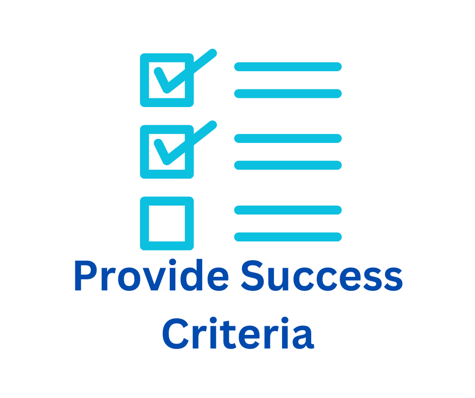 teaching framework how to provide success criteria