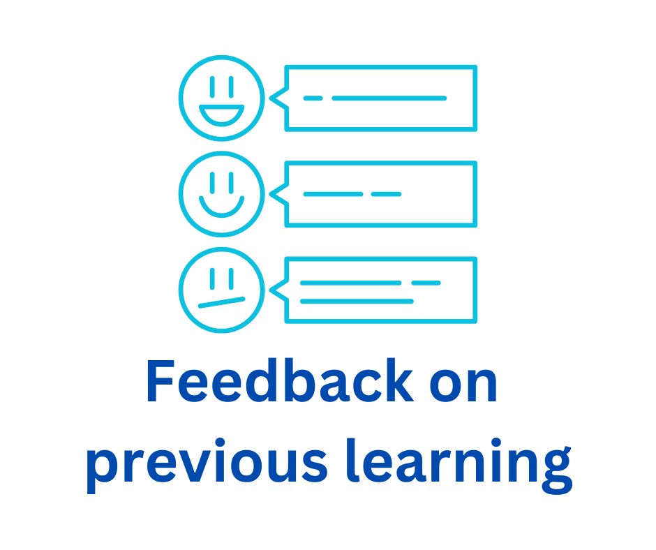 prior to teaching new content provide feedback on previous learning